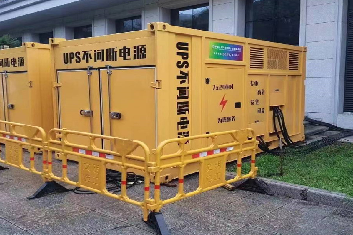 海港发电机租赁施工现场