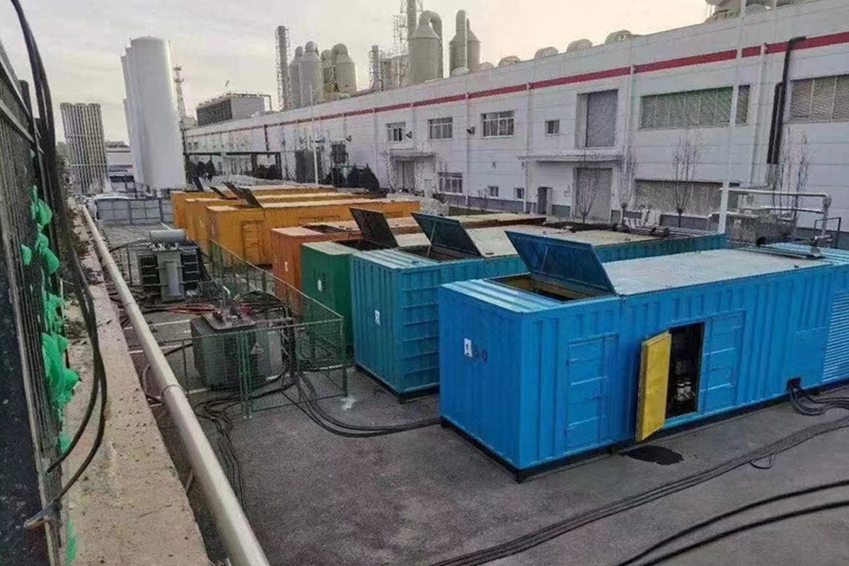 海港发电机租赁施工现场